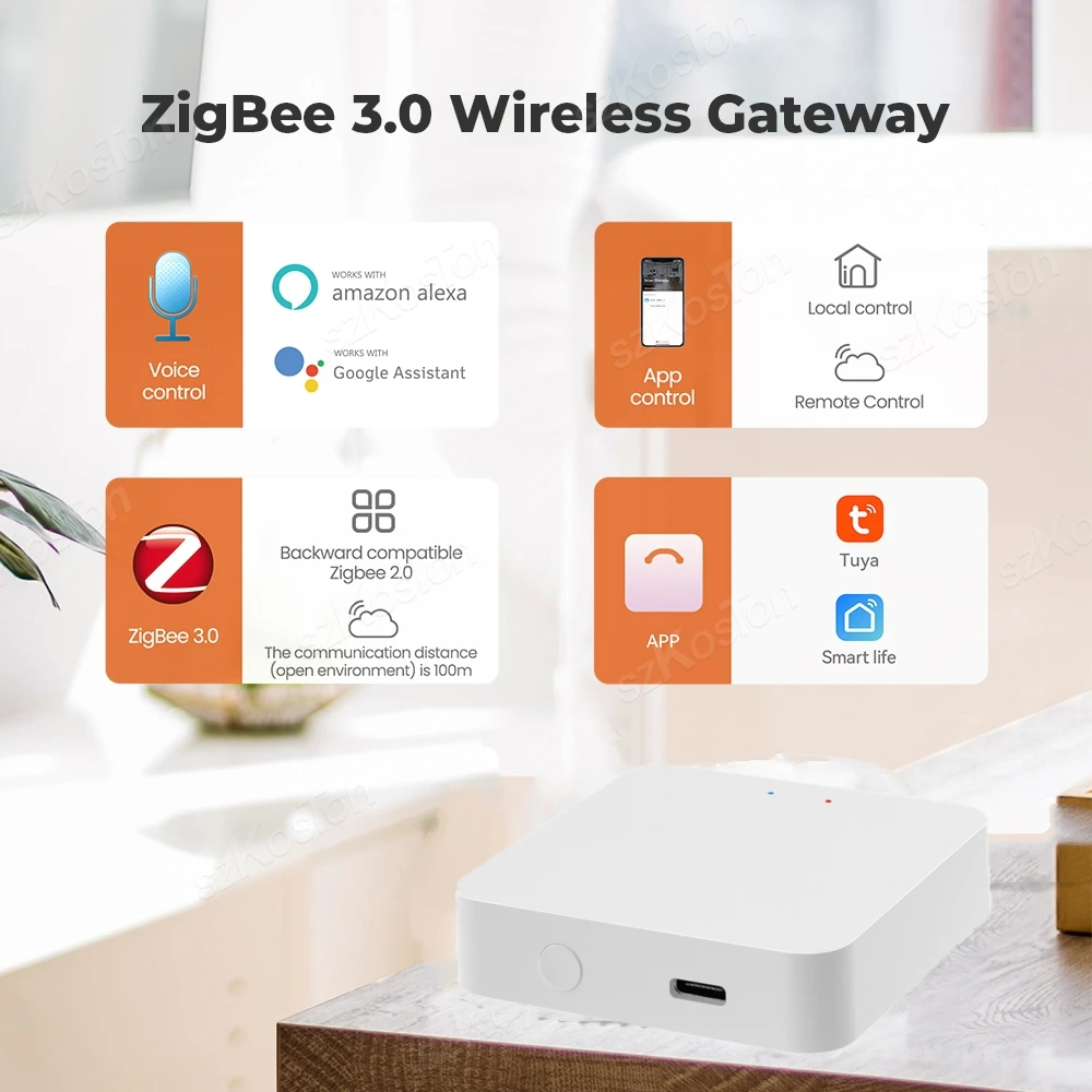 Tuya Wireless ZigBee Smart Home Hub with App Remote Control