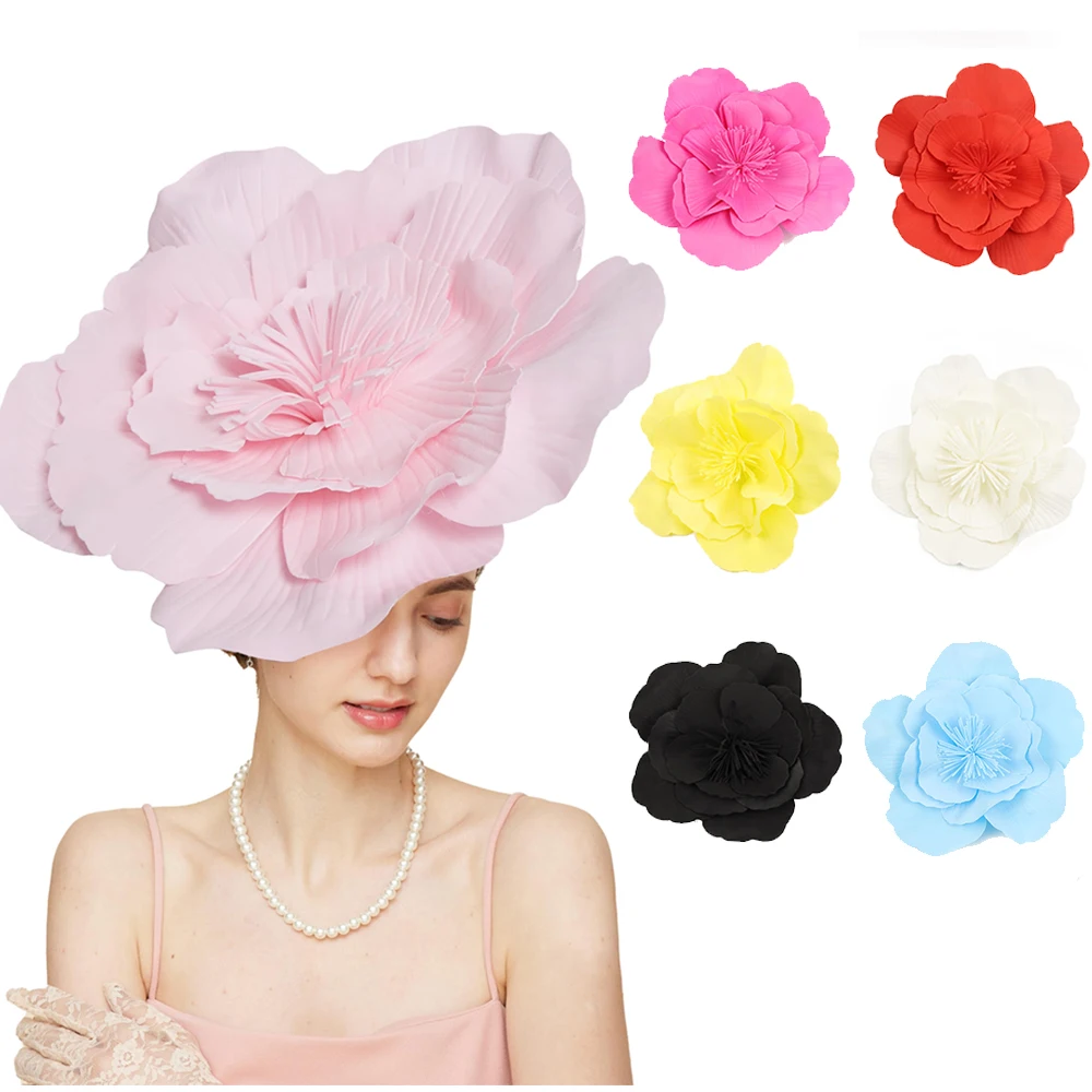 Women's Fascinator Hat Special EVA Material Big Flower Church Kentucky Derby Fascinator Bridal Tea Party Wedding Hat