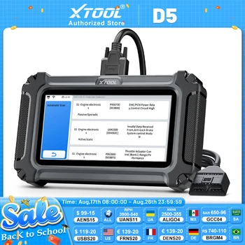 XTOOL D5 Strumenti diagnostici per auto CAN FD FCA Aggiornamento gratuito a vita Auto OBD OBD2 Scanner Cinque sistemi Diagnosi Lettore di codici OBDII