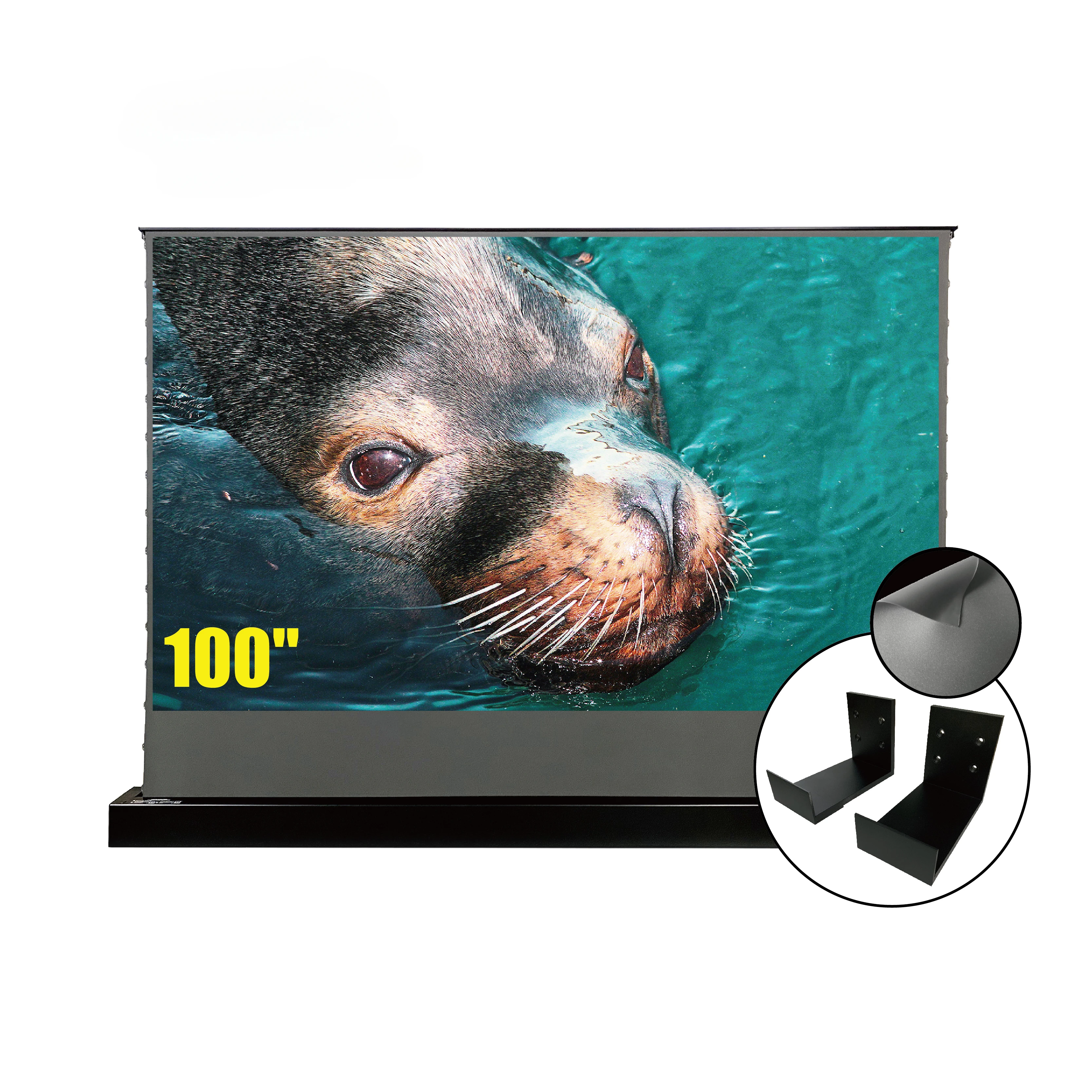 Vividstorm Vividstorm 100 Pollici S Schermo Da Pavimento Elettrico Alr Obsidian 08 Proiettore Schermo A Pellicola Proiettore 4K Con Staffa A Parete