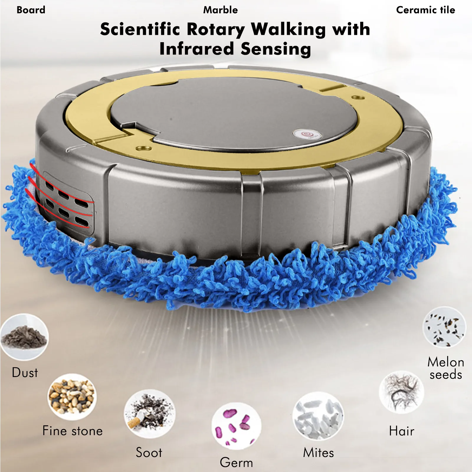 

Home Intelligent Silent Mopping Robot Lazy Wet And Dry Mopping Machine Bottle Cleaning Brush Set with Holder