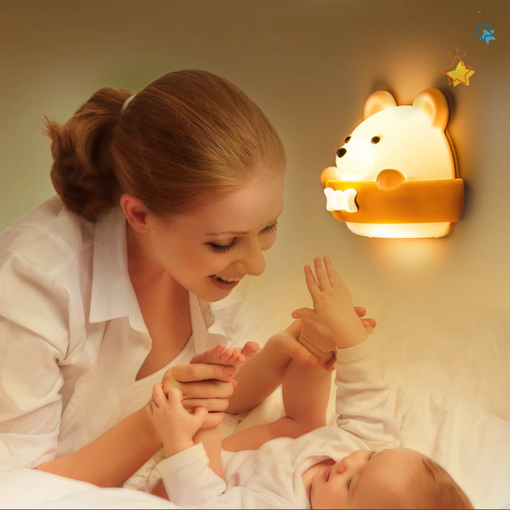 

LED Night Light Home Decor Table Lamp USB Rechargeable Wall Lamp with Remote Control Children's Bedside Lamp Bedroom Decor Lamp