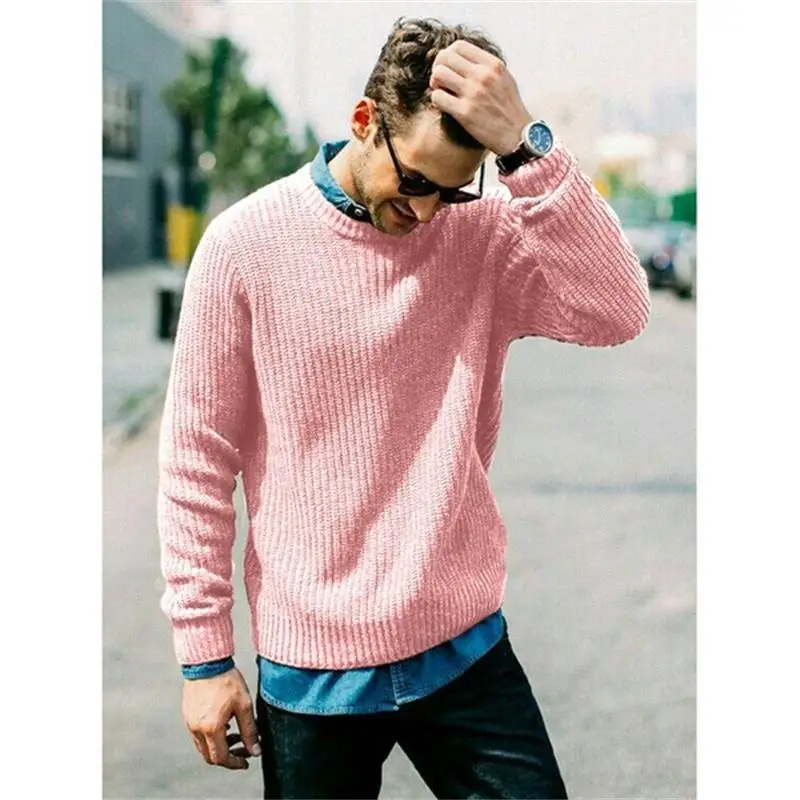 Men's Sweater Autumn And Winter New Urban Youth Solid Color Fashion Casual Large Size Sweater