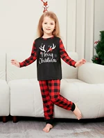 Merry Christmas Cartoon Pattern Mom Dad Kids Matching Pajamas Set 2 Pieces Suit Baby Romper Soft Loose Xmas Family Look Pyjamas 4