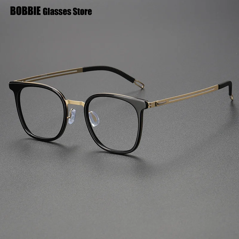 

Acetate Titanium Glasses Frame Men 2023 Vintage Oversize Square Optical Prescription Myopia Eyeglasses Women Spectacles Eyewear