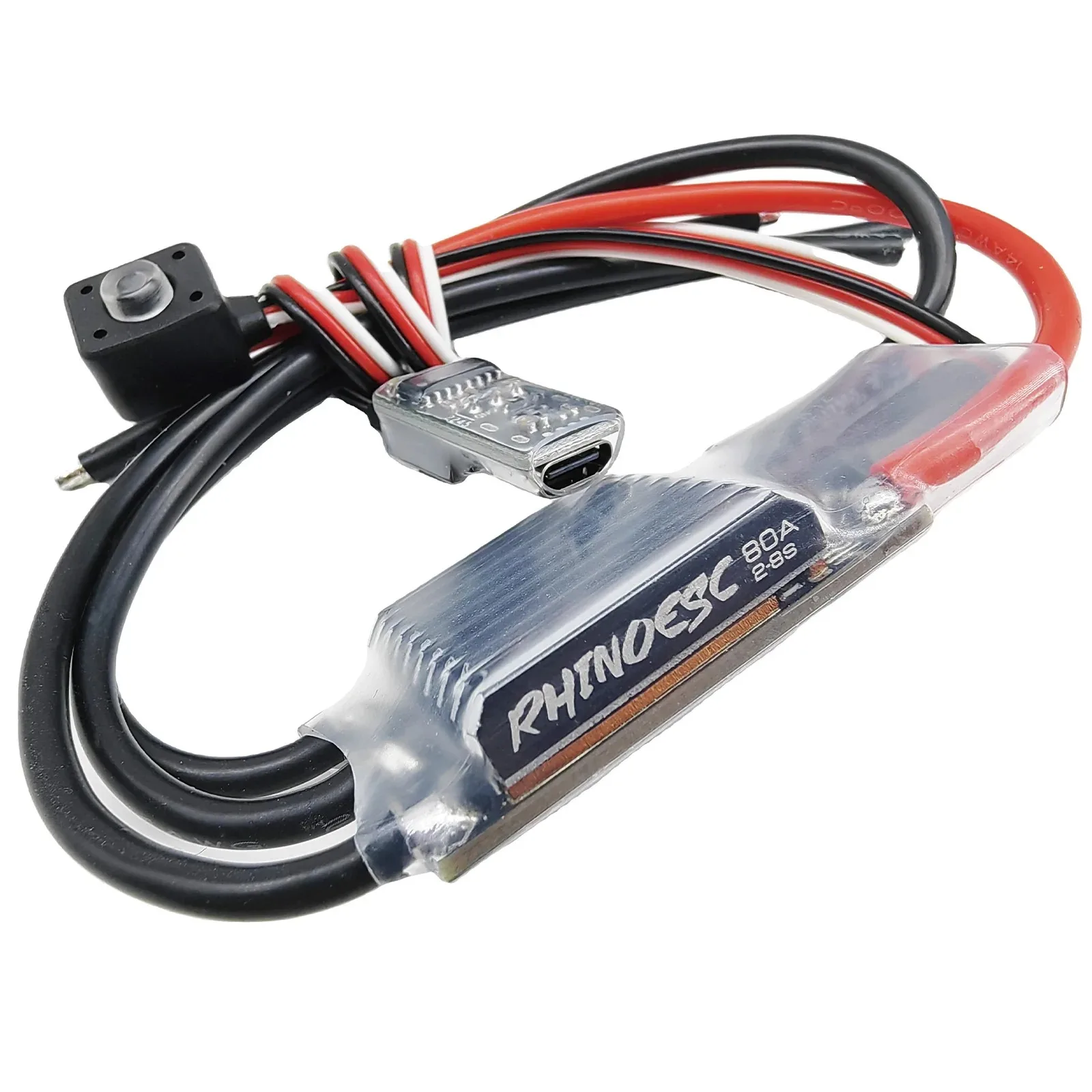Détail du BEC réglable 5.2-8.2V sur le RhinoESC AM32 ESC 40A/80A pour Crawler RC