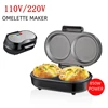 Double Mini Omelet Maker Round Non-Stick Grids Makes 2 Personalized Individual Breakfast Chaffles & Hamburger 5
