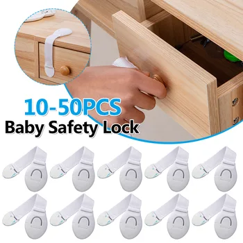 10-50PCS Baby Safety Lock No Drilling Child Safety Strap Locks Versatile Kids Proof for Cupboards Door Window Refrigerator 1