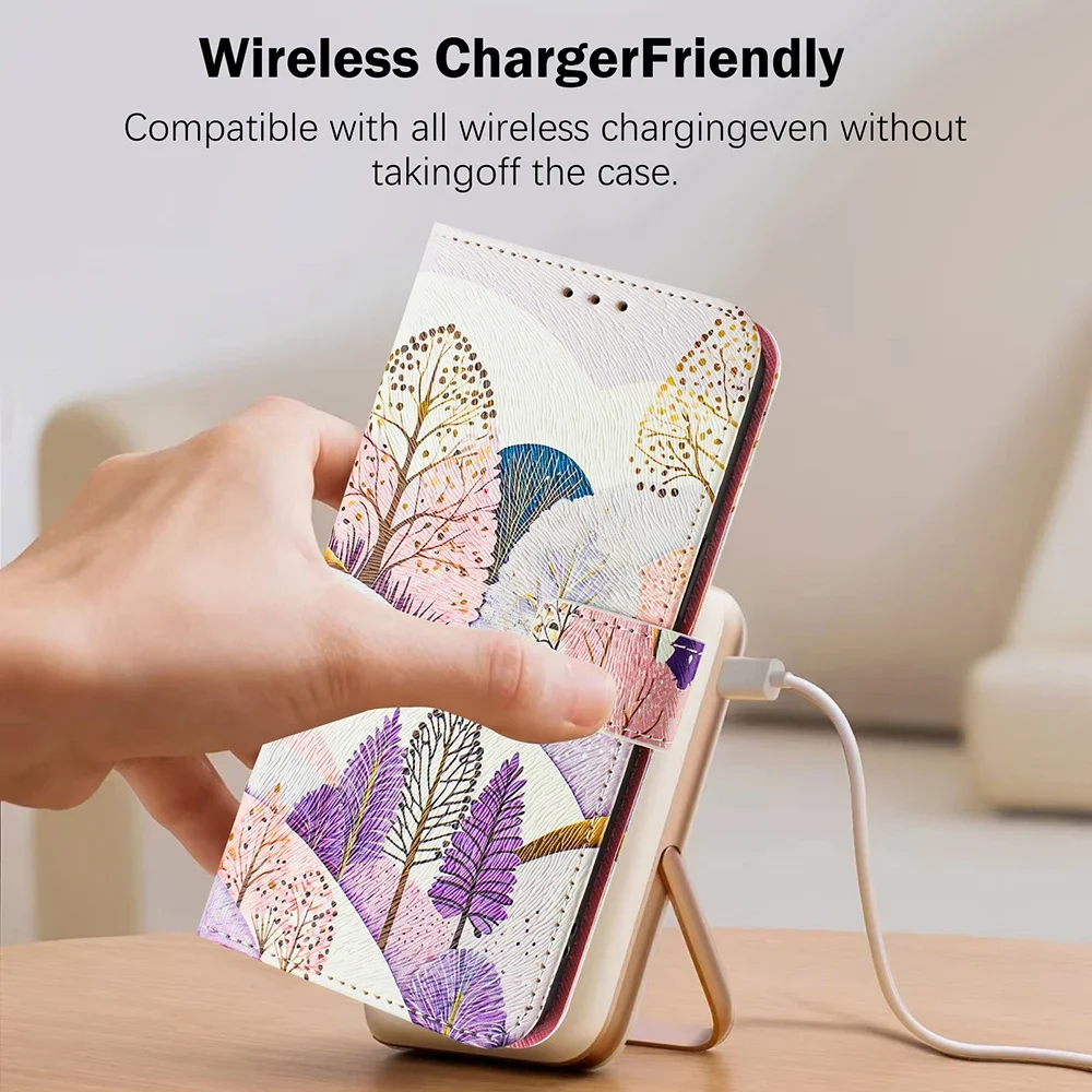 Vibrant Artistic Wallet Case with Stand Flip Cover
