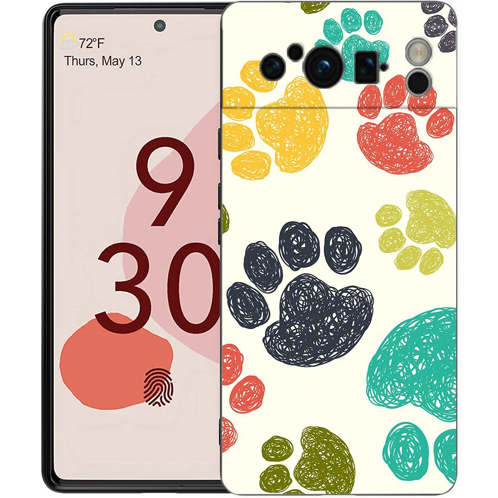 Dog Paw Design Soft Black TPU Phone Case