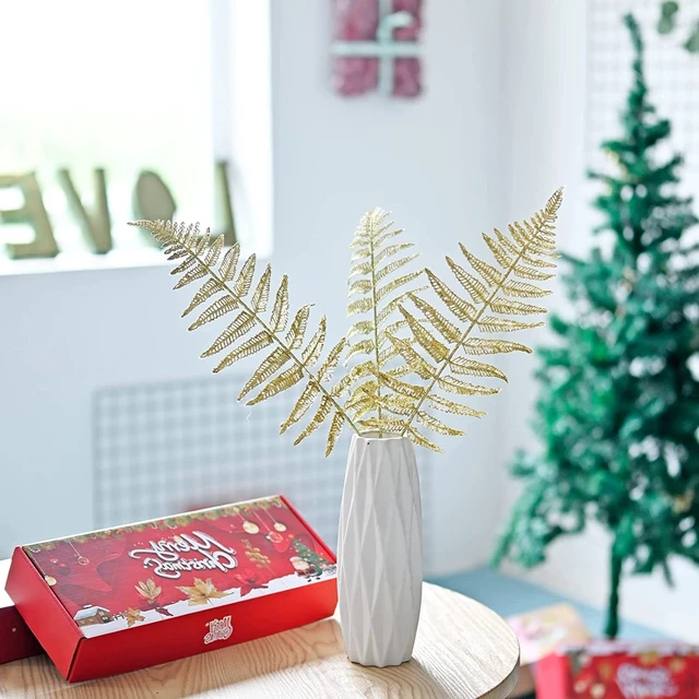 12pcs Artificial Flashing Leaves Fern Plant for Christmas tree DIY Wreath  Garland Flower Wedding Home Decor - AliExpress