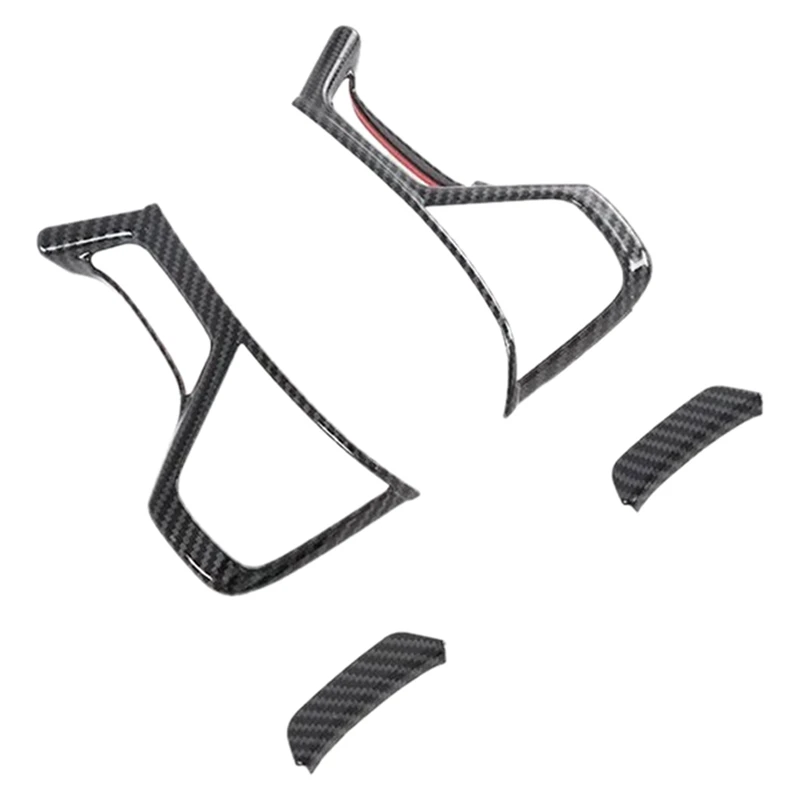 

For Mitsubishi Pajero Sport 2020 8PCS Carbon Fiber ABS Car Interior Steering Wheel Cover Trim Moldings Car Styling