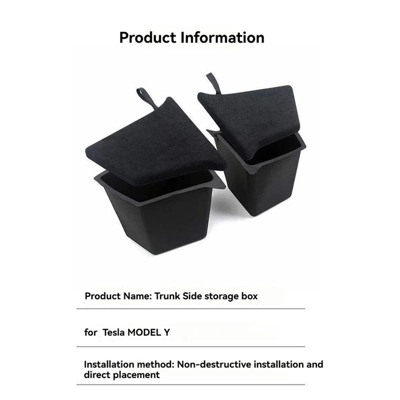 트렁크 사이드 스토리지 박스 왼쪽 오른쪽 상자 주최자 트레이 Stowing Tidying Packet Tesla Model Y 21-24 용 자동차 액세서리