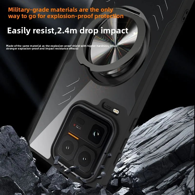 Luxury Magnetic Rotating Stand Case with Cooling and Anti-Fingerprint Features