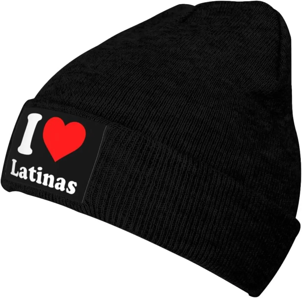 

Heart Latinas I Love Latinas Beanie Hat for Women Men Warm Ha ts Knit Stocking Hats Skull Cap Black