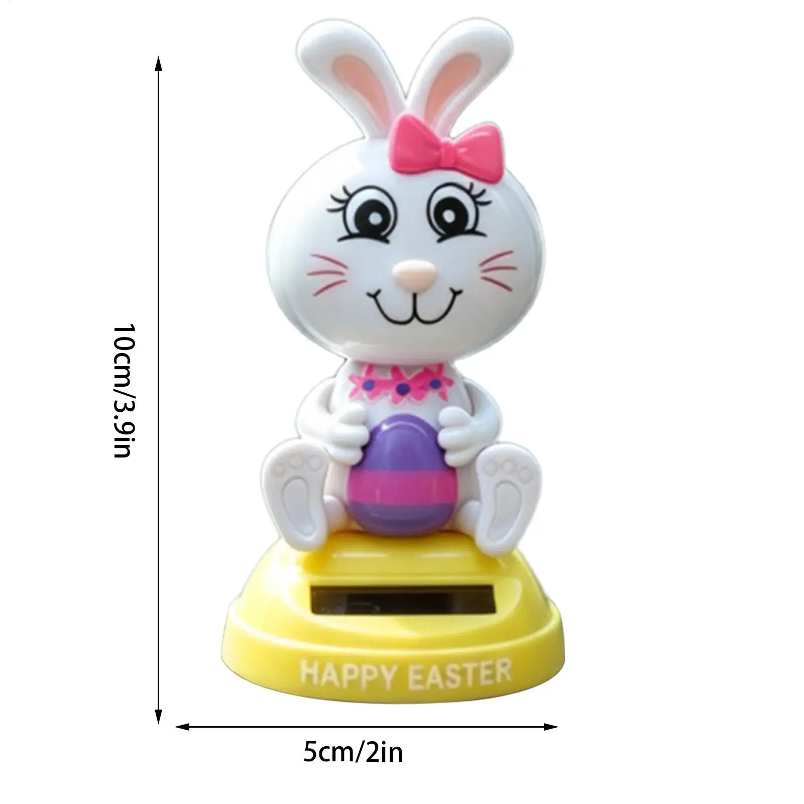 귀여운 토끼 대시보드 장식, 태양광 스윙 디자인, 자동차 내부, 사무실 및 가정 장식을 위한 섬세한 액세서리