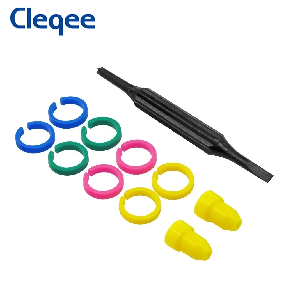 Cleqee P90 Oscilloscope Probe Accessories Capacitance Non-inductance Screwdriver Mark 4 Color Ring IC Cap Compatible with Probes