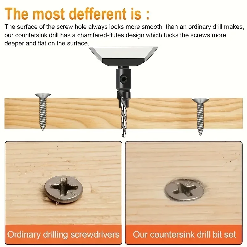 5PCS Woodworking Countersunk Head Drill And Chamfering One Piece Hexagonal Handle Countersunk Fried Dough Twist Drill drill bit set drill bits drill bit woodworking drill woodworking chamfering tool woodworking tools countersink drill bit woodworking countersink woodworking drill tool set woodworking drill bits woodworking drill accessories countersink drill drill cutter