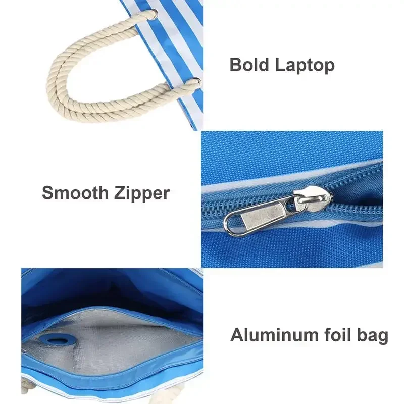 Beach Wine Tote - Tragbare Kühltasche Für Wein Mit Verstecktem Fach