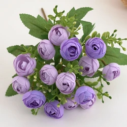 Silk Artificial Flower Buds for Festive and Wedding Décor - Elegant Bridal Bouquets, Wreaths, and Home Decoration Pieces (PURPLE)