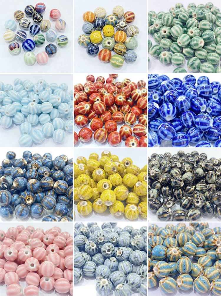 Loose Spacer Beads 20/40Pcs 35 Kinds Colors 11MM Ceramic Men Bracelet