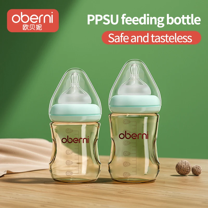 Oberni 150ml+180ml PPSU Imitated Breast Baby Milk Bottle set Anti bloating 0-6 Newborn Baby Bottle With Resistant to Falling 2