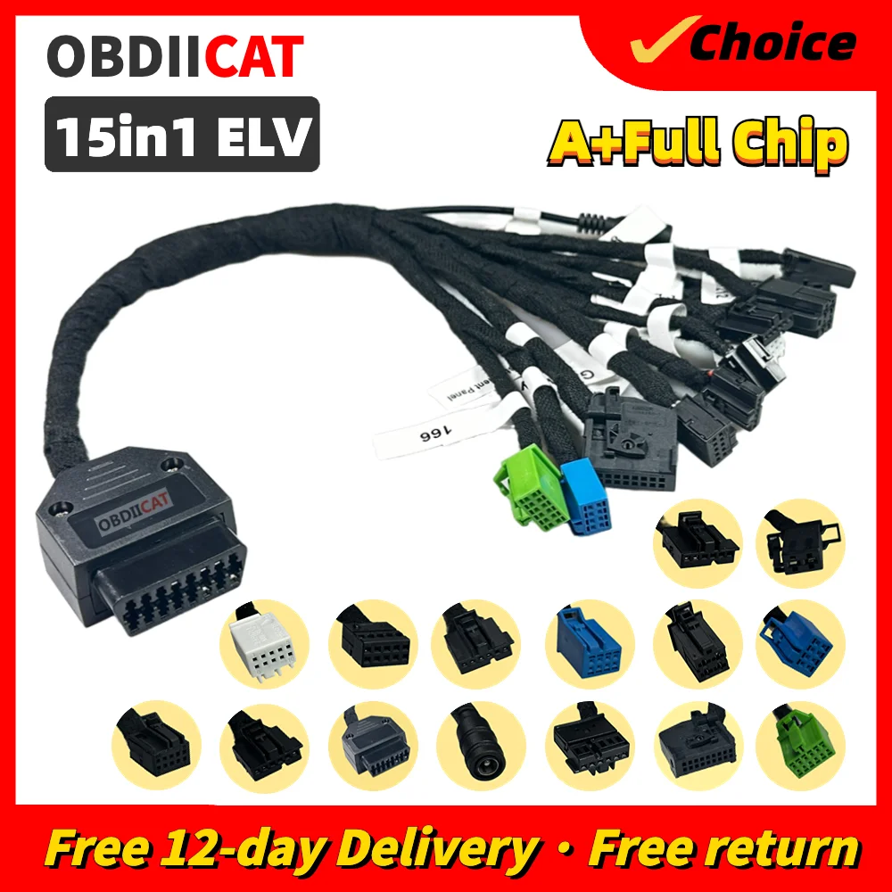 15 In 1 Eis Elv Ezs Cluster Platform Test Cable Per B-E-N-Z W164 W212 W221 W246 W218 W204 W447 Vvdi Cgdi Acdp Im508 Mb Tool