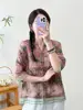 2023 Summer New Maternity Printed Fashion Shirt Ethnic Retro Style Cotton And Linen Pregnant Women's Shirt Maternity Top LF075 3