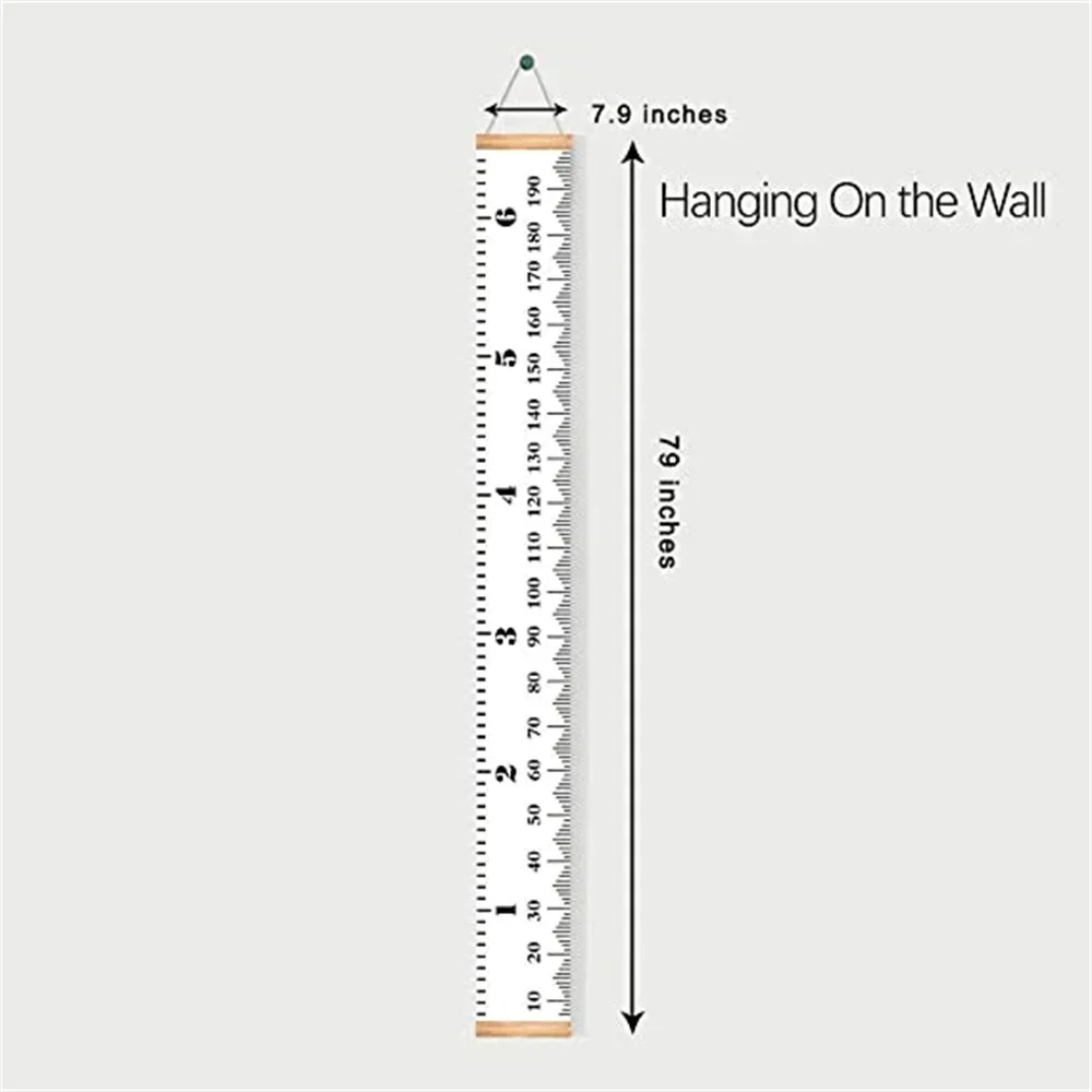 Cartoon Baby Kids Growth Chart Record Wood Frame Fabric Height Measurement Ruler for Boys & Girls Child's Room 키재기 Decoration