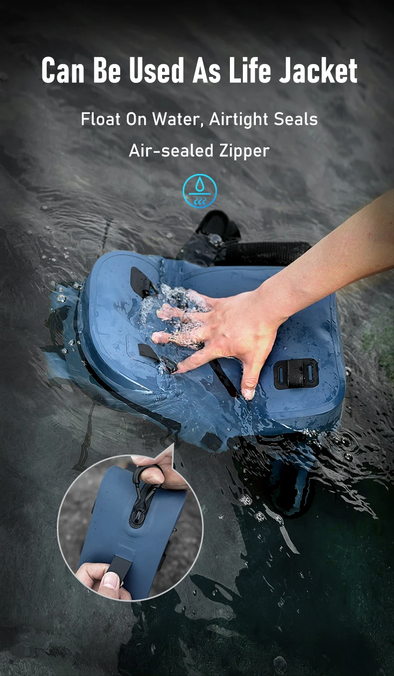 Kingdom Multifunktions-Angeltaschen, wasserdicht, Hypalon 4200, Schulterbein, Taille, Outdoor-Sport, Angeln, Köder, Schnurbox, Aufbewahrungstasche – Detail 11