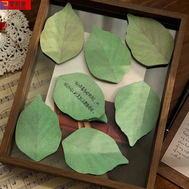 Charming Leaf-Shaped Sticky Notes Set for Office, School, and DIY Decor