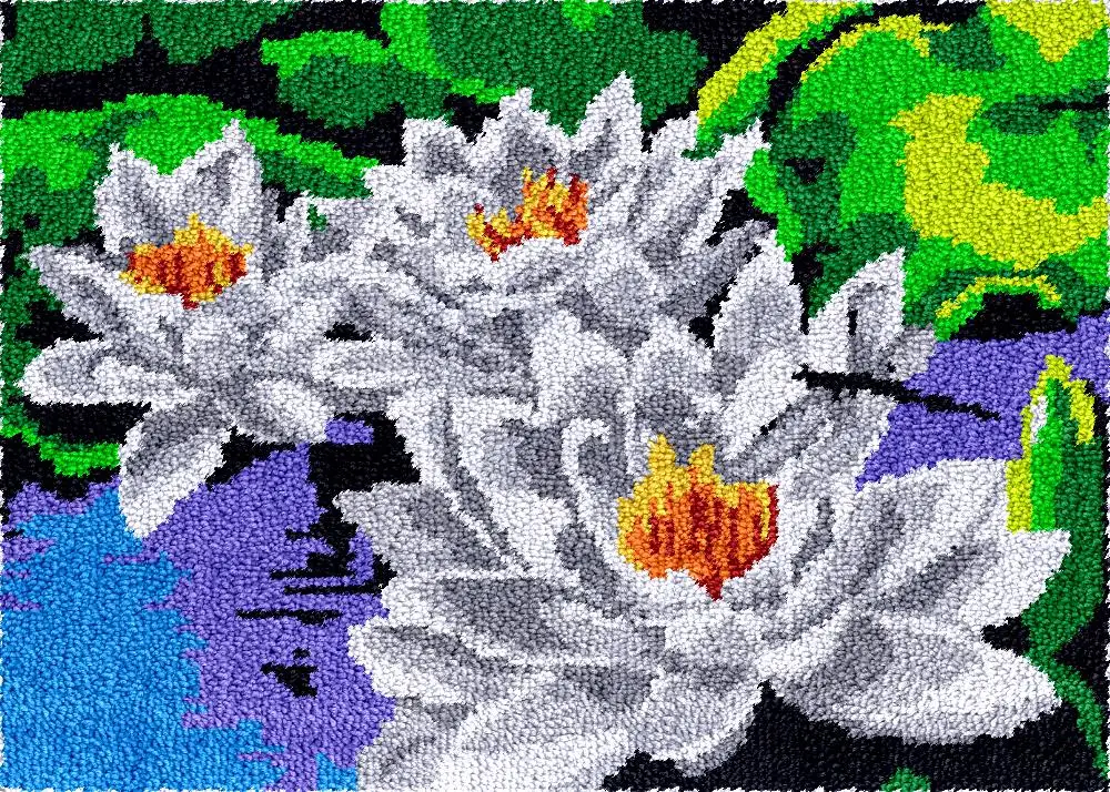 Flower Latch Hooking Rug Kits Carpet Embroidery Pattern Making