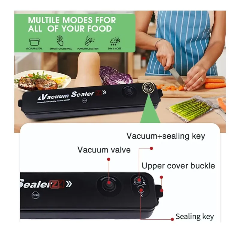 Food Sealing Portable Home Vacuum Kitchen Helper 220V Automatic Packaging Machine Food Vacuum Sealing Machine 5