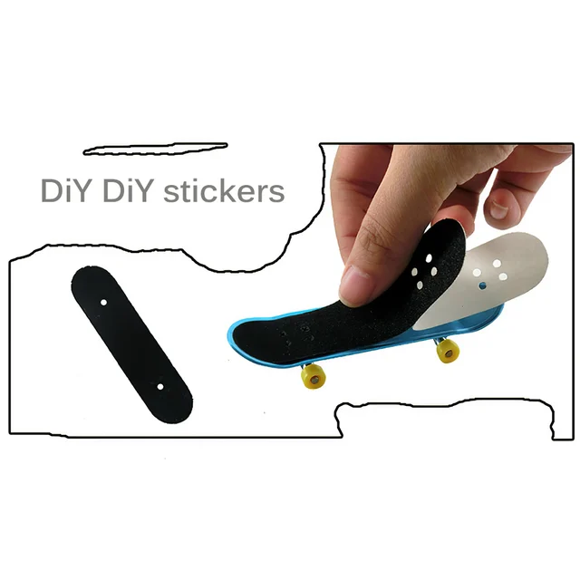 5Pcs/set Plastic Mini Finger Skating Board Deck Table Sport Game DIY Fingerboard Skateboard Gifts for Adults Kids Random Pattern 6