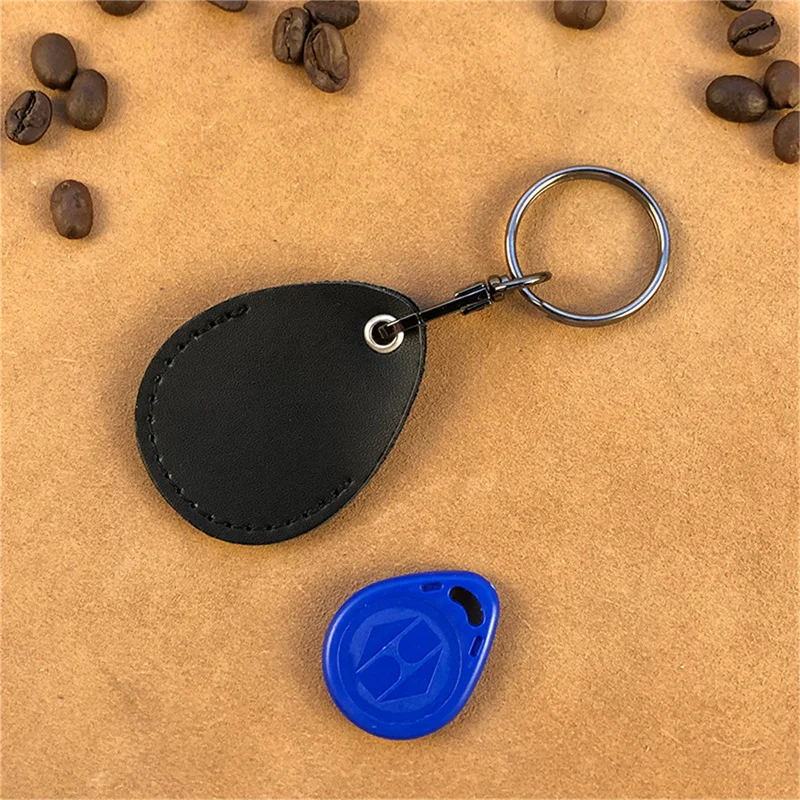 Plastic Keychain Tags Vintage PU Leather Protective Case