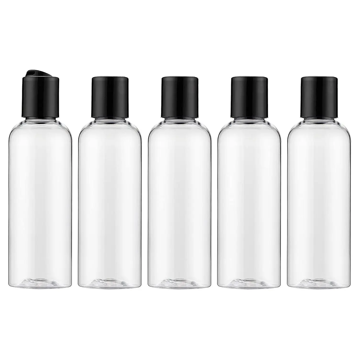 5PCS 30ml 50ml 60ml 100ml Clear Plastic Empty Bottles Disc Top Caps Travel Refillable Containers Shampoo Lotions Cream perfume refill bottle refillable lotion bottle