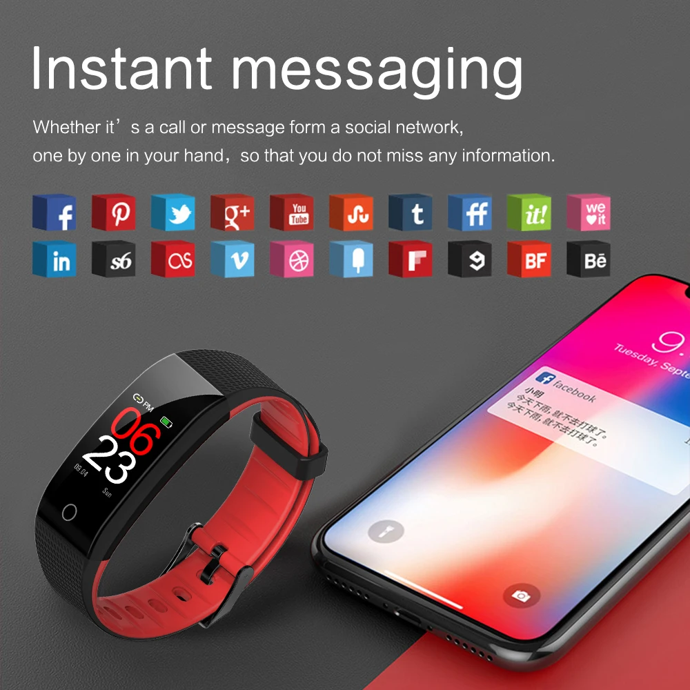 CB501H Smart Watch Band Phone Calls Reminder Sports Fitness Tracker Heart Rate Monitoring IP68 Waterproof C5S-U Smartwatch 3