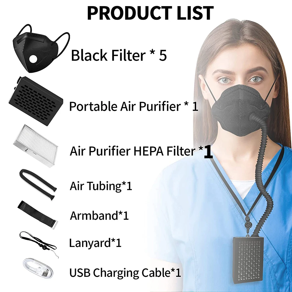 Electric KN95 Mask with Fan Air Purifying Respirator Replaceable Filter Breathable for Dust Woodworking & Construction
