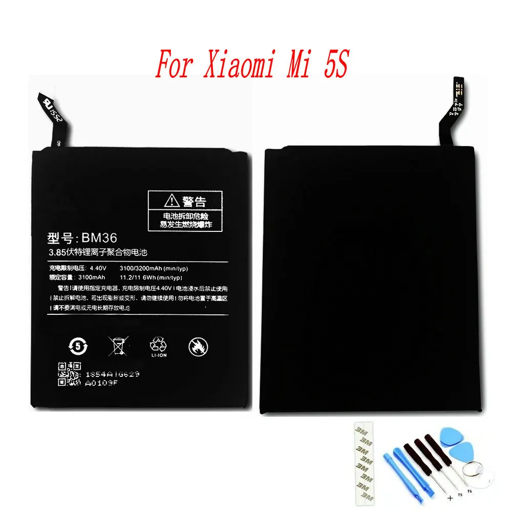 

Original BM36 3100mAh Battery For Xiaomi 5S MI 5S MI5S Mobile Phone