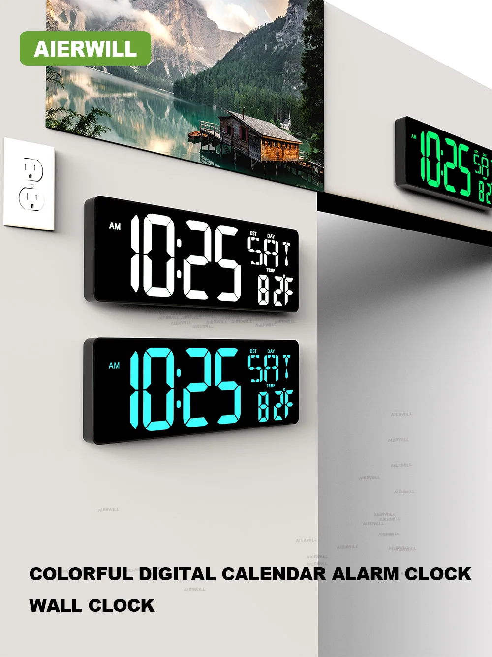 18InchExtralyLargeDigitalWallClockwithRemoteControlAuto