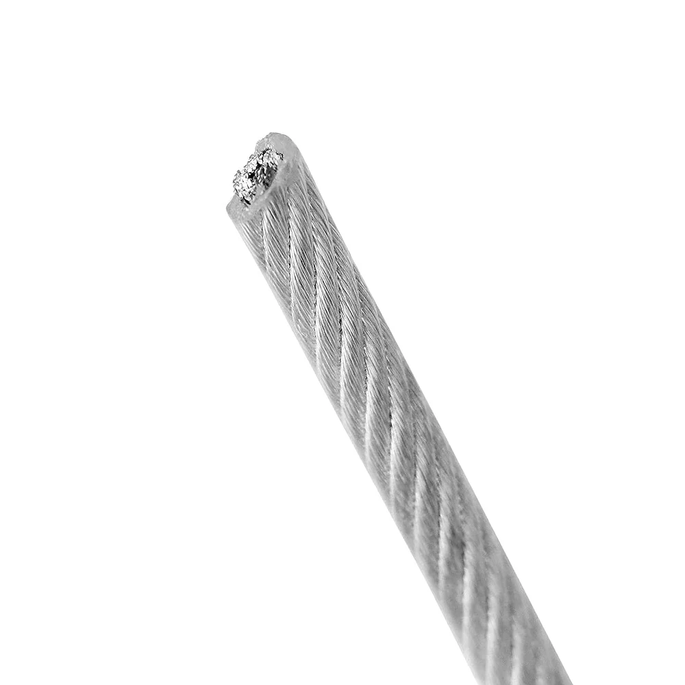 Cable de acero inoxidable recubierto de PVC, adecuado para colgar luces de cadena, barandillas de cubierta, vallas de porche, cuerdas colgantes de ropa, 5M-10M