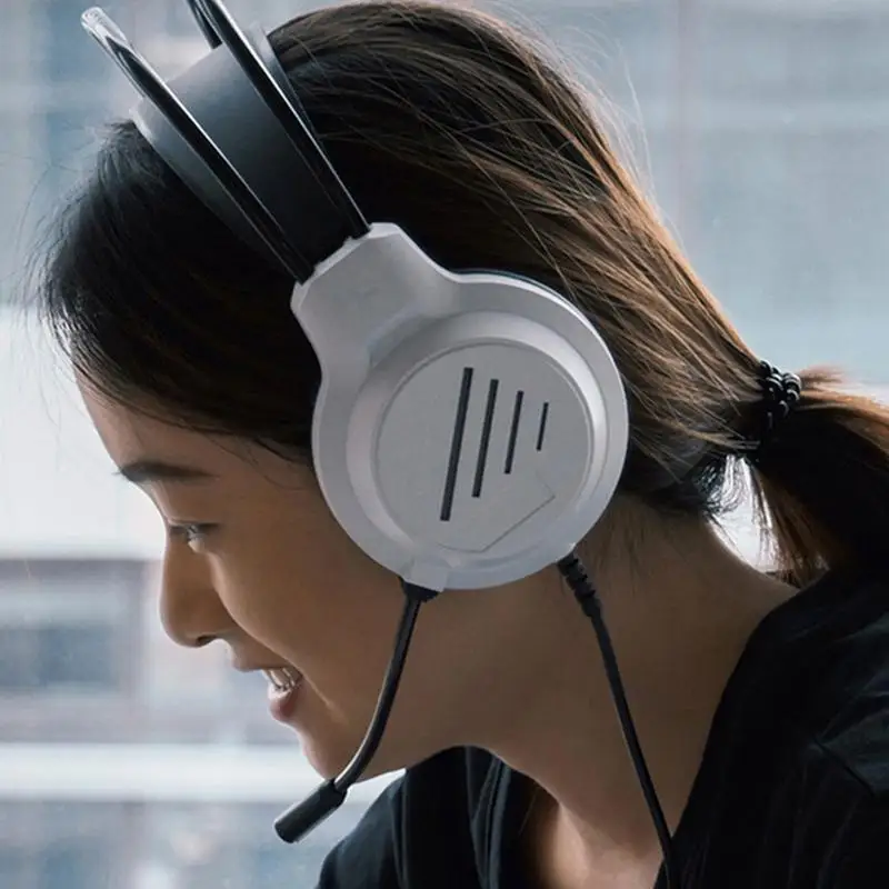 Gamer Headphones Over-Ear Wired Headset Video Games Headsets With Adjustable Mic Computer Headset For Laptop Computer Video