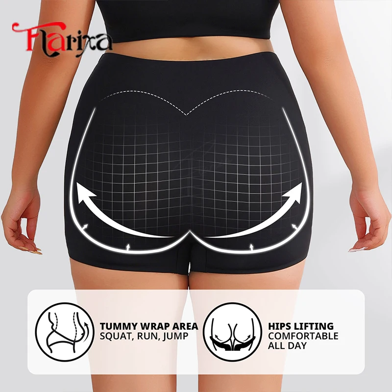 Flarixa Plus Size High Waist Safety Pants Women Under Skirt Boxers High Elastic Underwear Panties Anti Chafing Thighs Shorts