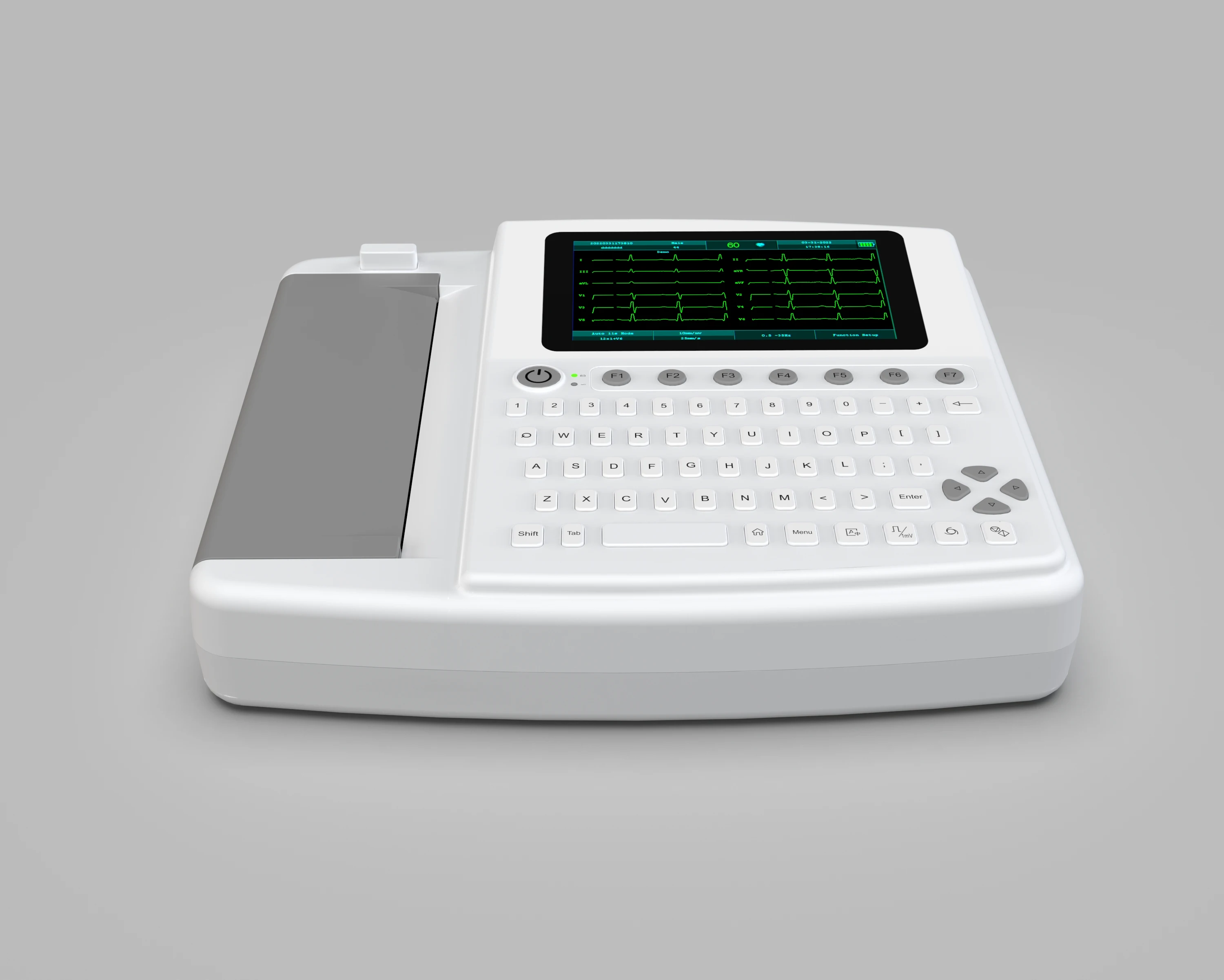 12 Leads 7 Inch Color Touch Screen ECG EKG Electrocardiograph Included PC Software