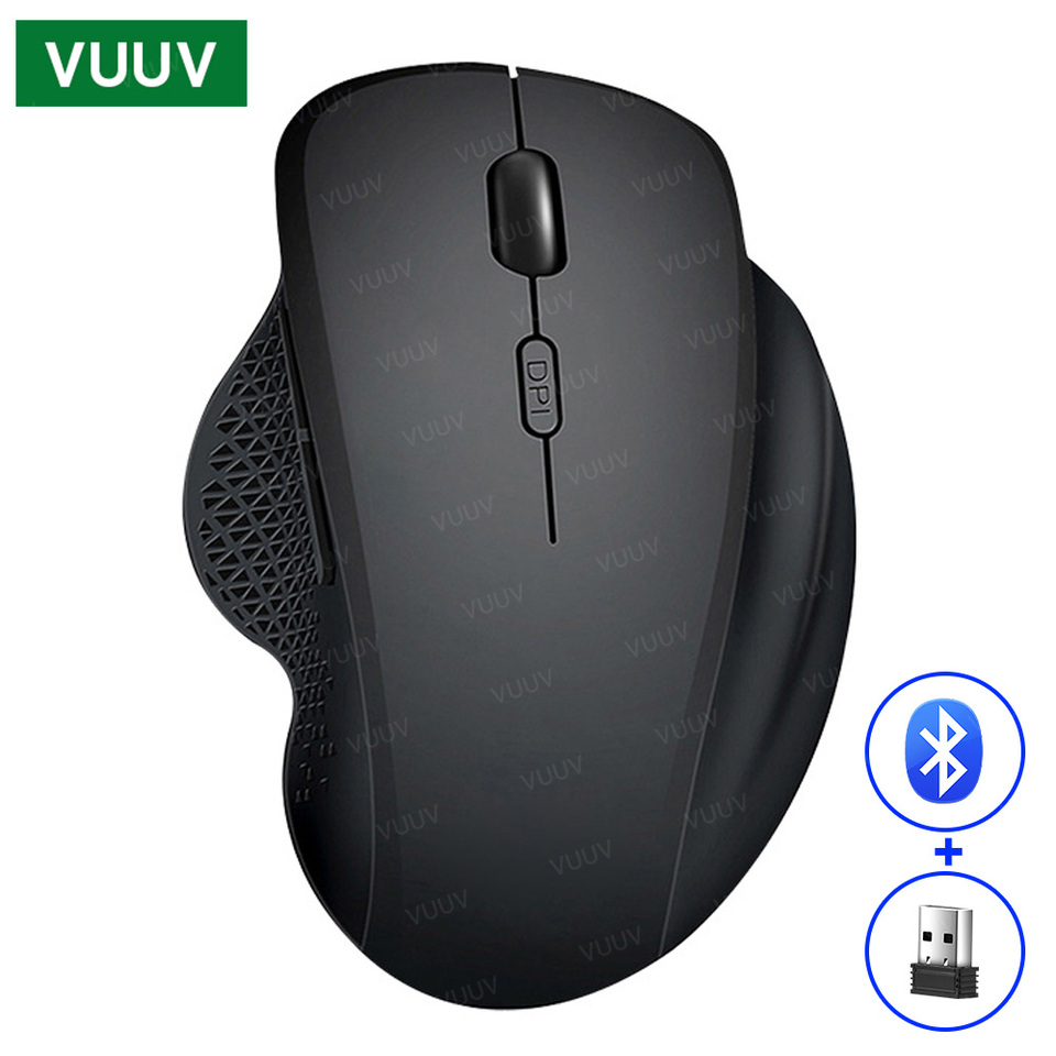  VUUV Ergonomic Wireless Bluetooth Mouse for Computer Laptop Macbook 1600DPI Dual Mode Rechargeable Mouse for IOS Android Tablet 