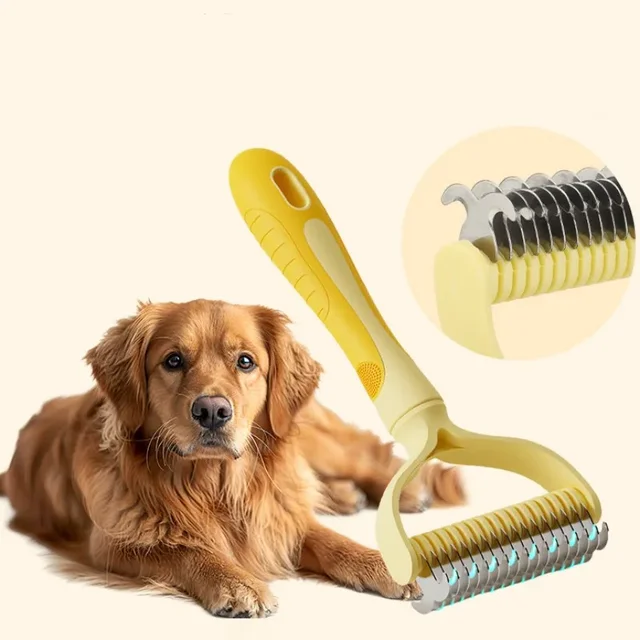 Dog Comb Stainless Steel Dog Brush Double-sided Combs for Cat Hair Knot Opening Pet Hair Remover Pet Grooming Knife Dogs Brush 4