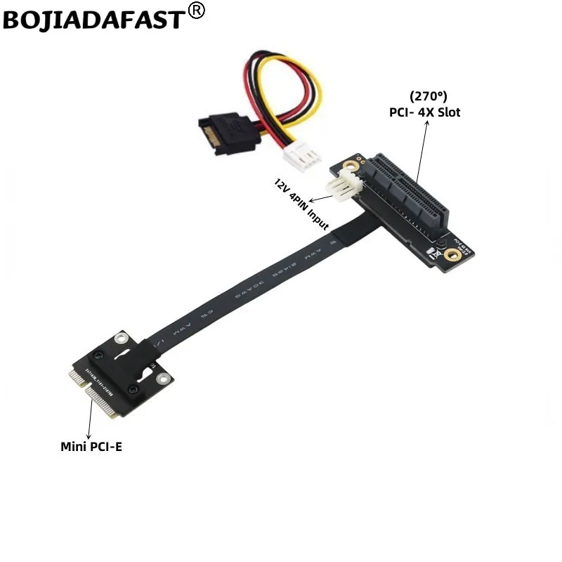 

270 градусов PCI-E 4X слот к мини PCIe MPCIe Райзер-карта адаптер Удлинительный кабель с разъемом питания SATA 8 Гбит/с 10-100 см