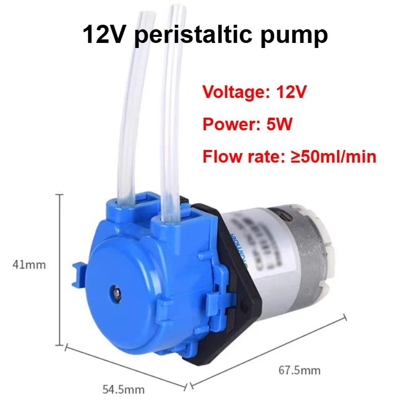 ปั๊มเพอริสตอลติกขนาดเล็ก 1 ชิ้น DC 12V ปั๊มดูดน้ำอัตโนมัติ ปั๊มของเหลว สำหรับตู้ปลา ห้องปฏิบัติการ ปั๊มแบบย้อนกลับได้ ปั๊มจ่ายของเหลว 1