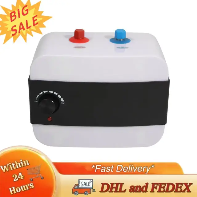 Chauffe-eau électrique 6L 1500W, température réglable (86-149 ° F) Chauffe-eau instantané pour chauffage de salle de bain 1