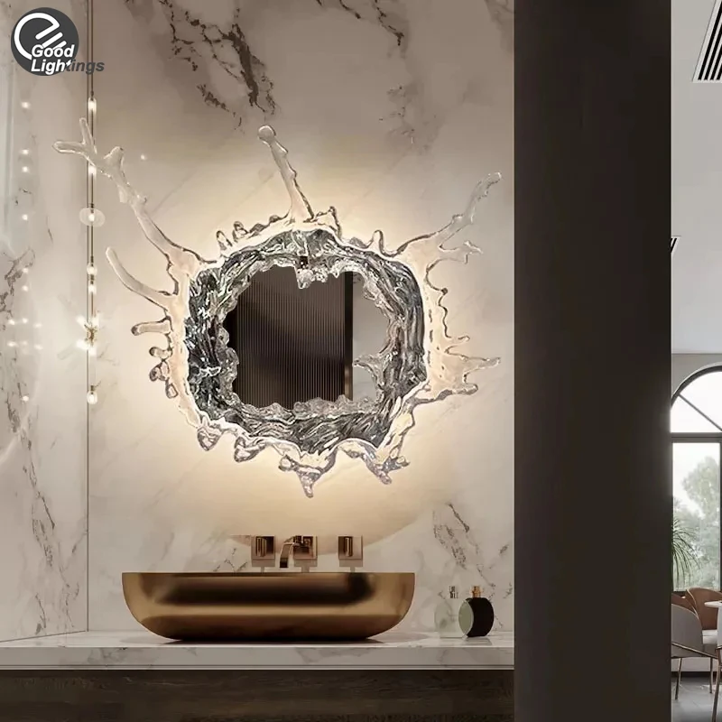 

Bathroom Mirror Wall Lamp With Led Light Nordic New Design Stainless Steel Mirror Wall Light For Hotel Villa Bathroom Home Decor